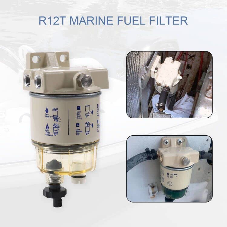 CARMOCAR Marine Fuel Water Separator/Diesel Fuel Filter/Water Separator for R12T MARINE SPIN-ON HOUSING 120AT NPT ZG1/4-19 Includes 2 fittings 2 plugs - Image 5